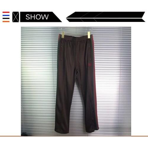 Needles leisure sports pants embroidered butterfly side Jacquard Ribbon pants ins school pants