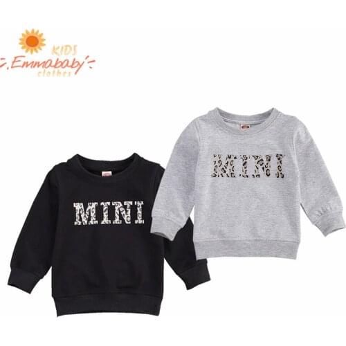 Hoodie for Teen Boy Long Sleeve Sweatshirts Little Girl Letter Print Crew Neck Solid Color Pullover Winter Warm Top for Children