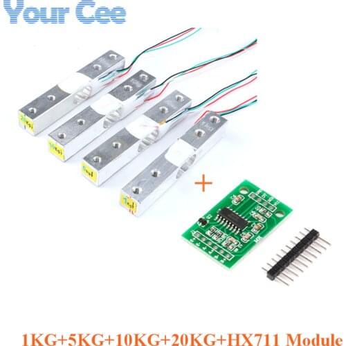 Load Cell 1KG 5KG 10KG 20KG HX711 AD Module Weight Sensor Electronic Scale Aluminum Alloy Weighing Pressure Sensor