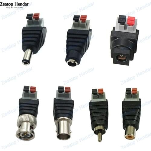 1Pcs 2.1mm / 2.5mm x 5.5mm DC Power Plug Male Female RCA Audio Video Balun System Security CCTV BNC Pressed Connected Connector