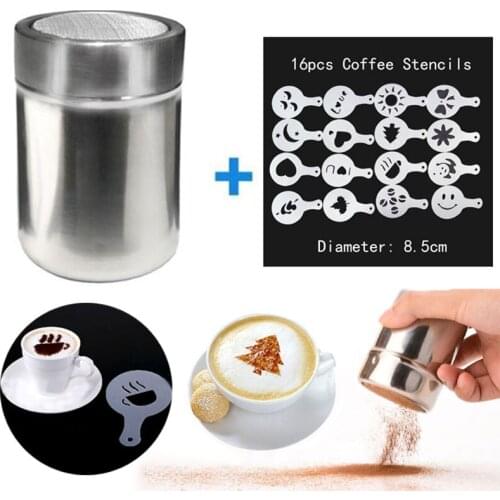 Stainless Steel Salt Spice Jar Bottle Chocolate Shaker Cocoa Flour Icing Sugar Powder Coffee Sifter Kitchen Coffee Accessories