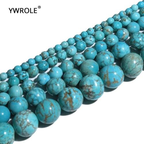 Natural Blue Turquoises Stone Beads Round Loose Beads For jewelry Making DIY Bracelet Necklace 4-12mm Strand 15.''Wholesale