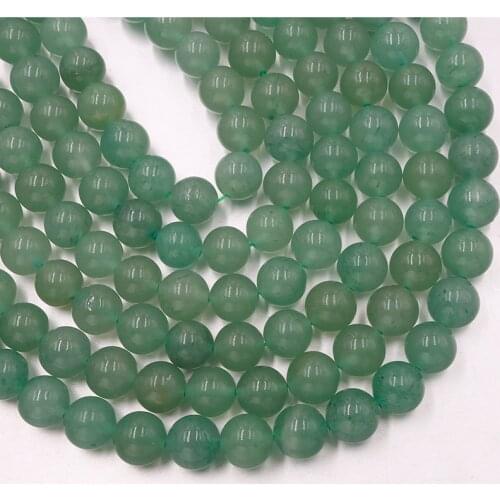 Natural green aventurine Smooth round stone beads 6 8 10mm perle For Jewelry Making DIY Bracelet necklace women gift