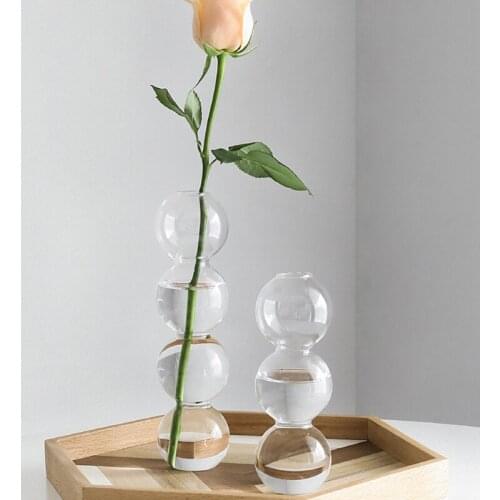 Flower Vase for Wedding Decorative Nordic Glass Decorative Hydroponics Plants Vases Home Decor Ornaments