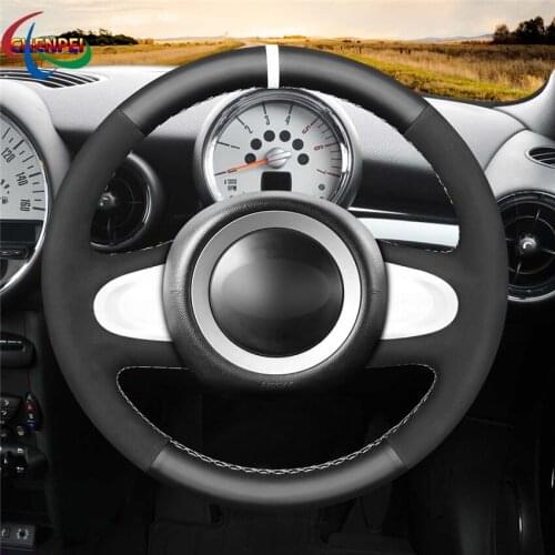 DIY Non-slip Black Suede Car Steering Wheel Cover For Mini(Hatchback Mini R56 R57 Countryman Coupe Paceman Roadster (2-Spoke)