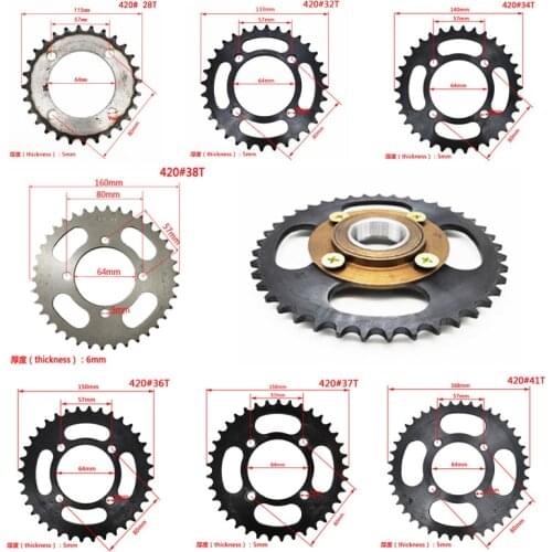 Electric Tricycle Chainring 420# 28T29 32T 34T 36T 37T 38T 41T With non-gear flywheel No-tooth Freewheel fit ATV Dirt Bike Buggy