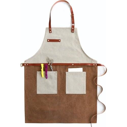 Apron Barista Barber Restaurant Waiter Milk Tea Shop Painting Denim Overalls