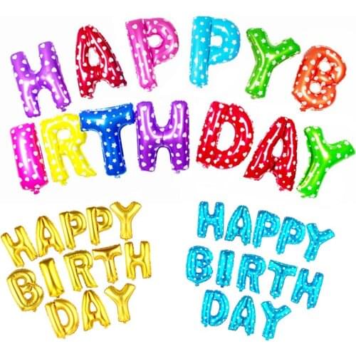 13pcs/lot foil balloons Party Decoration Letters Aluminum balloon Foil Baloon Baby kids Happy Birthday balloons air balloons