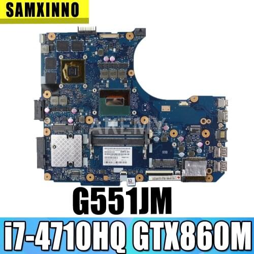 G551JM Motherboard REV2.0 i7-4710HQ GTX860M 2GB For Asus N551JM G551JM Laptop motherboard G551JM Mainboard G551JM Motherboard
