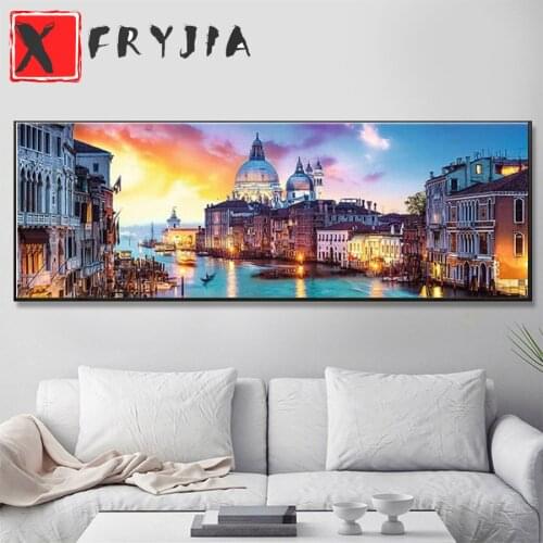 Venice water city diamond painting full square round drill DIY seaside city sunset 5d mosaic embroidery sale decor large decor