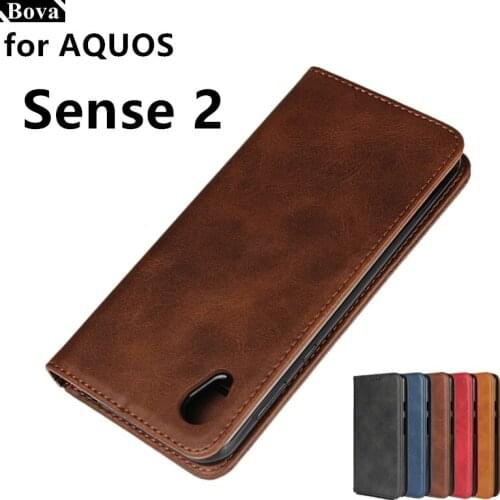 Leather case For SHARP AQUOS SENSE 2 SH-01L Flip case card holder Holster Magnetic attraction Cover Case Wallet Case