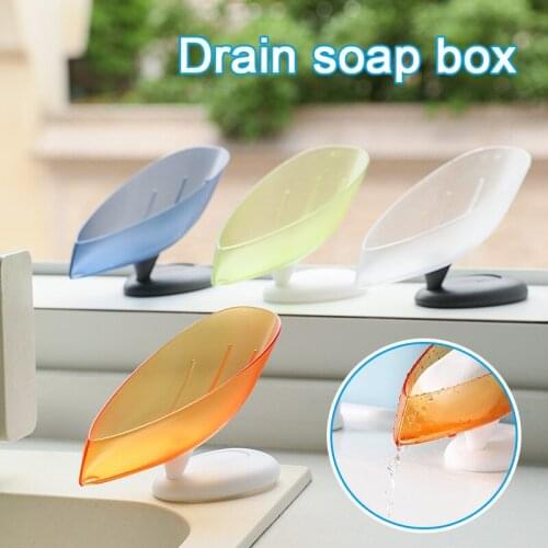 Creative Soap Box with Suction Cup Base Perforated Free Drain Rack Bathroom Shower Soap Holder Household KI