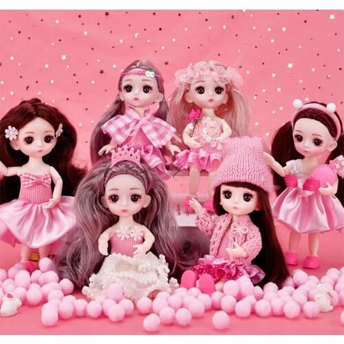 6PCS 13 Jointed Dolls With Clothes Toys Mini 16cm BJD Baby Girl Boy Dress Up Fashion Doll Best Gifts For Children DIY Girls Toys