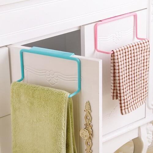Multifunction Plastic Hanging Holder Towel Rack Cupboard Cabinet Door Back Kitchen Accessories Home Storage Organizer