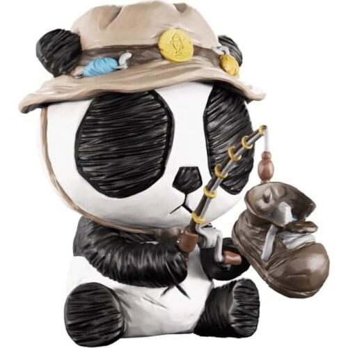 MIGHTY JAXX CACOOCA PANDA ART FIGURINE FISHING PANDA STATUE HOME DECORATION ACCESSORIES FOR LIVING ROOM XMAS GIFT R1734