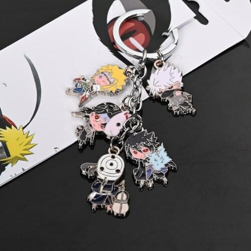 Cartoon ninja Hatake Kakashi Yondaime Hokage Pein Anbu metal pendant alloy fashion key chain key ring string