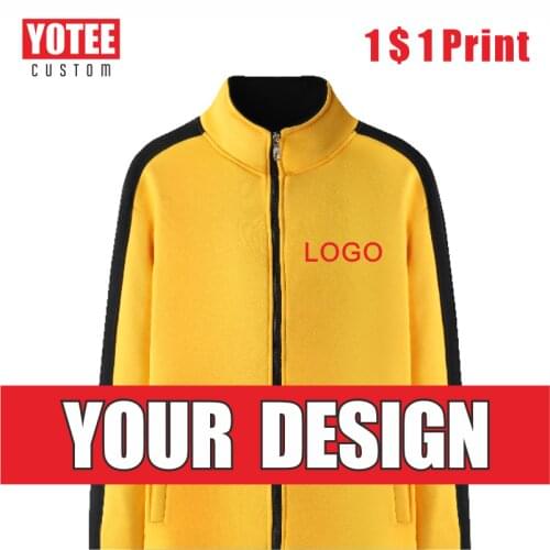YOTEE2021mens Jacket Stand-up Collar Zip Jacket Logo Custom Group Personal DIY Fashion Jacket Logo Custom