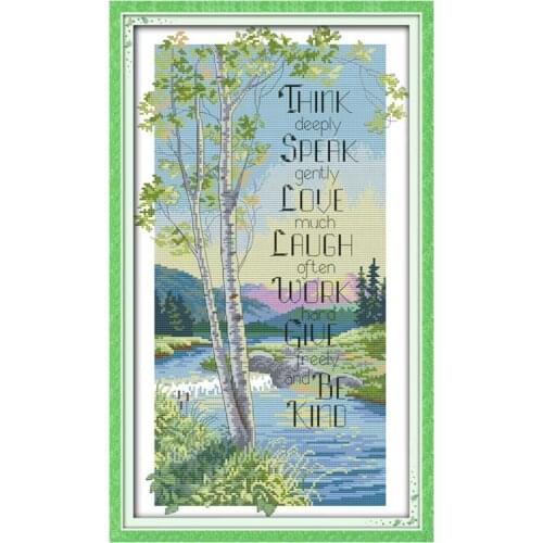 Philosophical tree scenery counted printed on the canvas 11CT 14CT DIY kit wholesale Cross Stitch embroidery needlework Sets