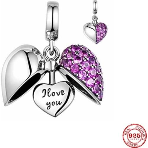 New Original Silver Color I Love You Bead Fit European Pandora Charms Bracelet Bangles Diy Jewelry P278