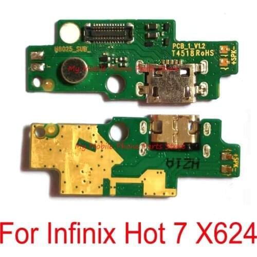 Original USB Charging Port Dock Connector Board Flex Cable For Infinix Hot 7 X624 Charge Charger Port Replacement Repair Parts