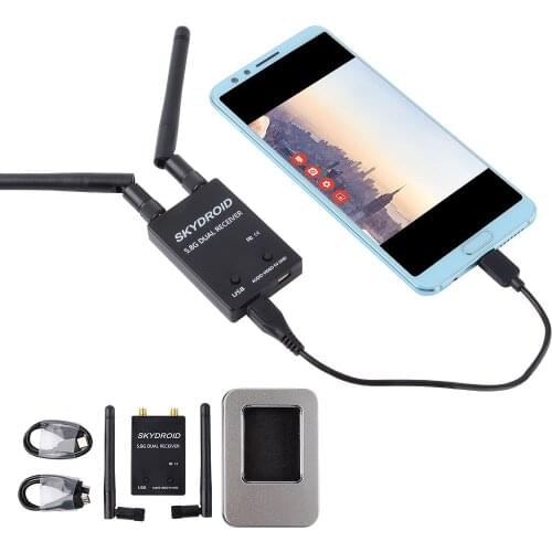 Skydroid 5.8G UVC Dual Antenna 150CH Audio FPV Receiver for Android Mobile Phone Tablet Smartphone Transmitter RC FPV Receiver