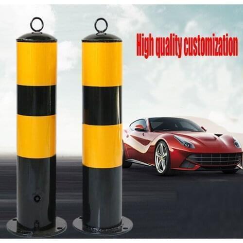 Steel 50cm Height Parking Warning Post Road Delineator Night Reflection Parking Space Pile Lock Anti-Collision Fixed Steel Pipe