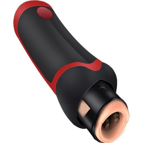 Sexshop 10 Speed Telescopic Male Masturbator Real Vagina Toys For Heating Thrusting Moaning Masturbation Cup Sex Men Sex Machine