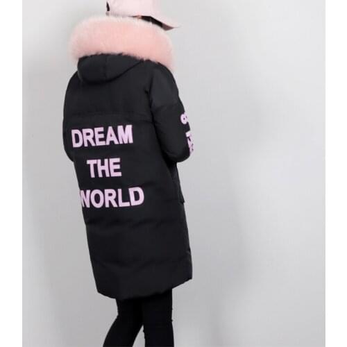 Thick Warm Womens Down Jacket Large Fur Hooded Clothes Duck Down Coat Female Long Down Parka Hiver 18108
