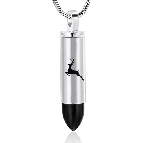Cremation Jewelry Deer Bullet Pendant Urn Necklace for Ashes Keepsake Memorial Jewelry for Ashes for Men