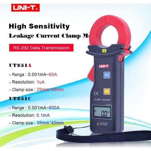 UNI-T UT251A UT251C High Sensitivity Leakage Current Clamp Meter Auto Range AC DC Clamp Meter