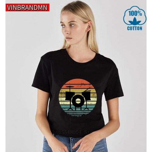 Vintage 80s Tees Drums Player T-shirt Funny Drummer Tee shirt Retro Drumming Rock Music T shirts Women Crazy Death Metal tshirts