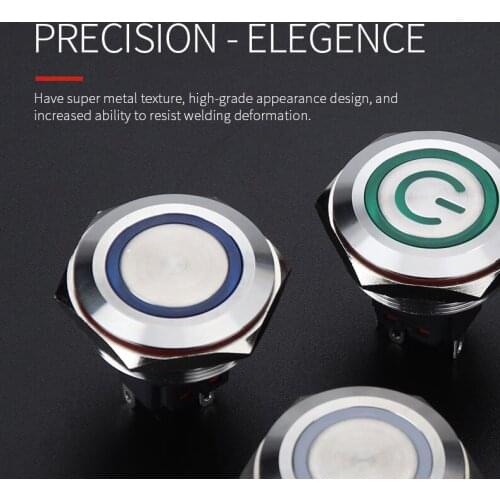 WD30mm 5A Ring Symbol Light Waterproof Metal Push Button