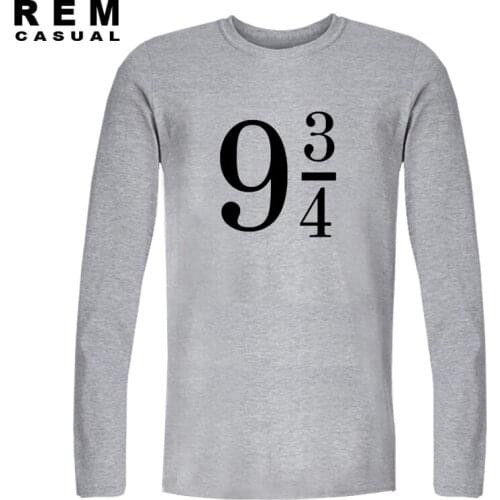 Funny Platform 9 3/4 Design T shirts Casual Man Tees Fashion Normal Long sleeve T-shirts