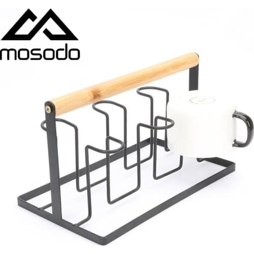 Mosodo Iron cup holder household portable coffee cup drain rack glass holder living room kitchen cup storage shelf