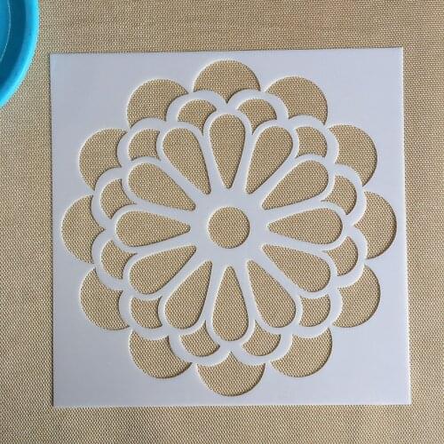 Mandala 1pc 15 * 15cm mold DIY home decoration drawing template laser cutting wall template painting tile tiles stencil