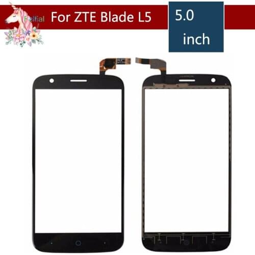 10pcs/lot 5.0" For ZTE Blade L5 LCD Touch Screen Digitizer Sensor Outer Glass Lens Panel Replacement