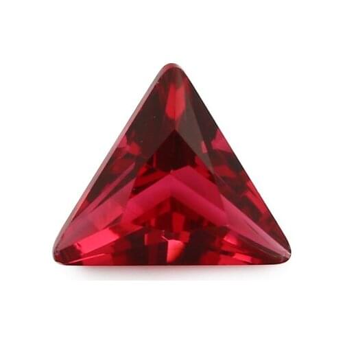 100pcs 3x3~10x10mm Triangle Shape Loose Stone Garnet Red Color Glass Synthetic Gems For Jewelry DIY Stone