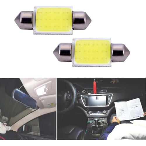2 PCS 12V car universal COB double-tip For BMW Toyota 31 36 39 41 mm headlights interior lighting luggage compartment lighting