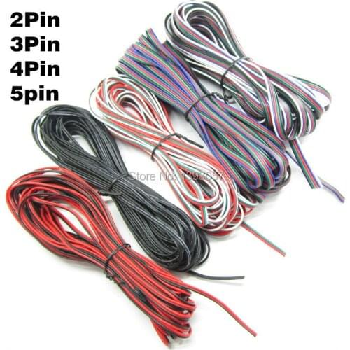 22awg tinned copper cable wire, 2pin / 3pin / 4pin / 5pin pvc insulated electrical extension wire for lighting connect