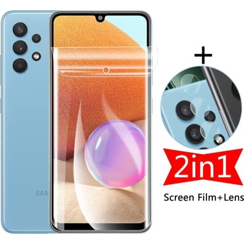 2in1 Screen Protective Hydrogel Film For Samsung Galaxy A32 5G A326B A 32 4G A325F Camera Lens Protector Film Not Tempered Glass