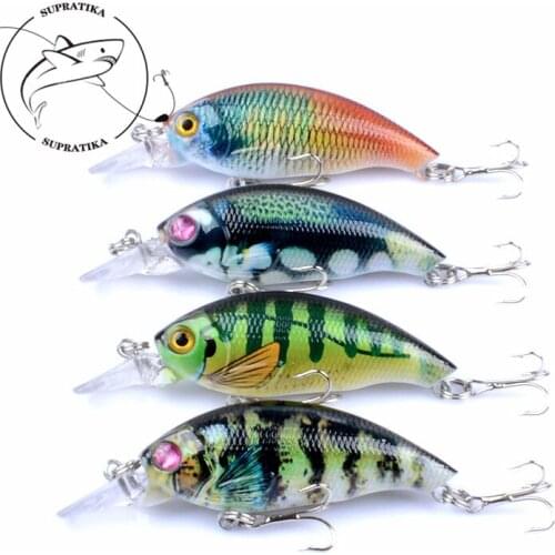 4Pcs/Lot 7.5cm/8.4g 3D Painting Rock Crank River Fishing Bait Lure Crankbait Artificiais Hard Iscas Wobblers For Pike Fishing