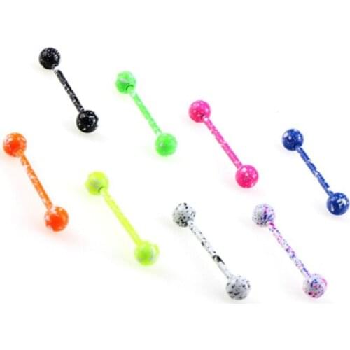 8PCS Fashion Stainless Steel Helix Tongue Rings Piercing Multicolor Punk Labret Rings Barbell Piercing Ear Bone Body Jewelry