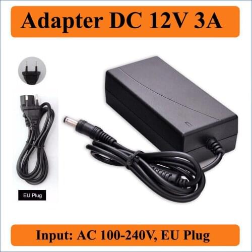 12V 3A EU Plug AC DC Adapter AC 100-240V Converter to DC 12V 36W Power Supply Charger for LED strips Light or LCD Monitor