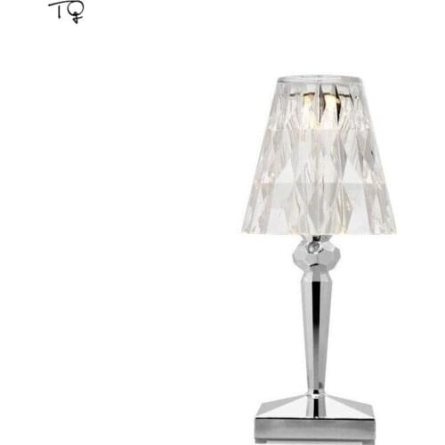 Nordic Atmosphere Acrylic Diamond Table Lamp with Touch Switch Usb Charging Decorative Desk Lights Home Decor Bedside Bedroom