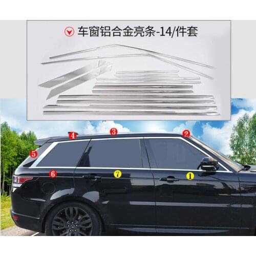 2017 Aluminum alloy car window trims for Range Rover Sport 2014 2015 2016 2017 2018 L494 Window Trim Strips Car Accessories