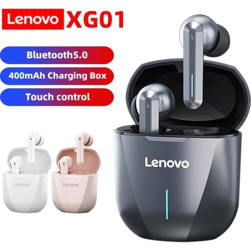 Lenovo XG01 TWS Wireless Earphones Bluetooth 5.0 Headphone Gaming Headsets HiFi Stereo Sound Earbuds Built-in Mic with LED Light