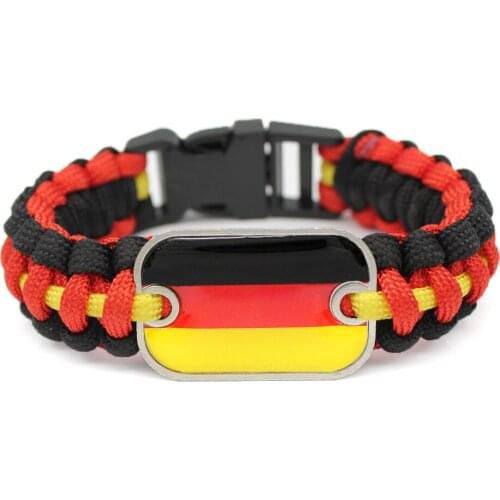 Germany National Flag Bracelets for Sports Soccer Football Fans Survival Paracord Bracelet Puerto Rico Flag Bangles Jewelry Gift