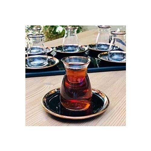 Glore Nihavent Camillow Black Rose Gold 6 Tea Set