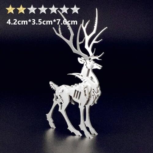 HS-001/HS-001A 3D Animal Deer Puzzle Jigsaw 304 Stainless Steel With Screwdriver Tools Set Assembly Model For Adults Hobby DIY