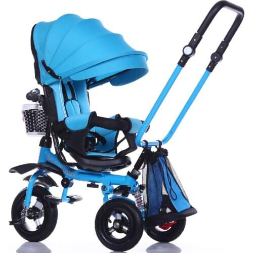 Baby Tricycle Bike 3 In 1 Flat Lying Baby Carriage Stroller Trike Adjustable Swivel Seat Foldable Child Umbrella Stroller Pram
